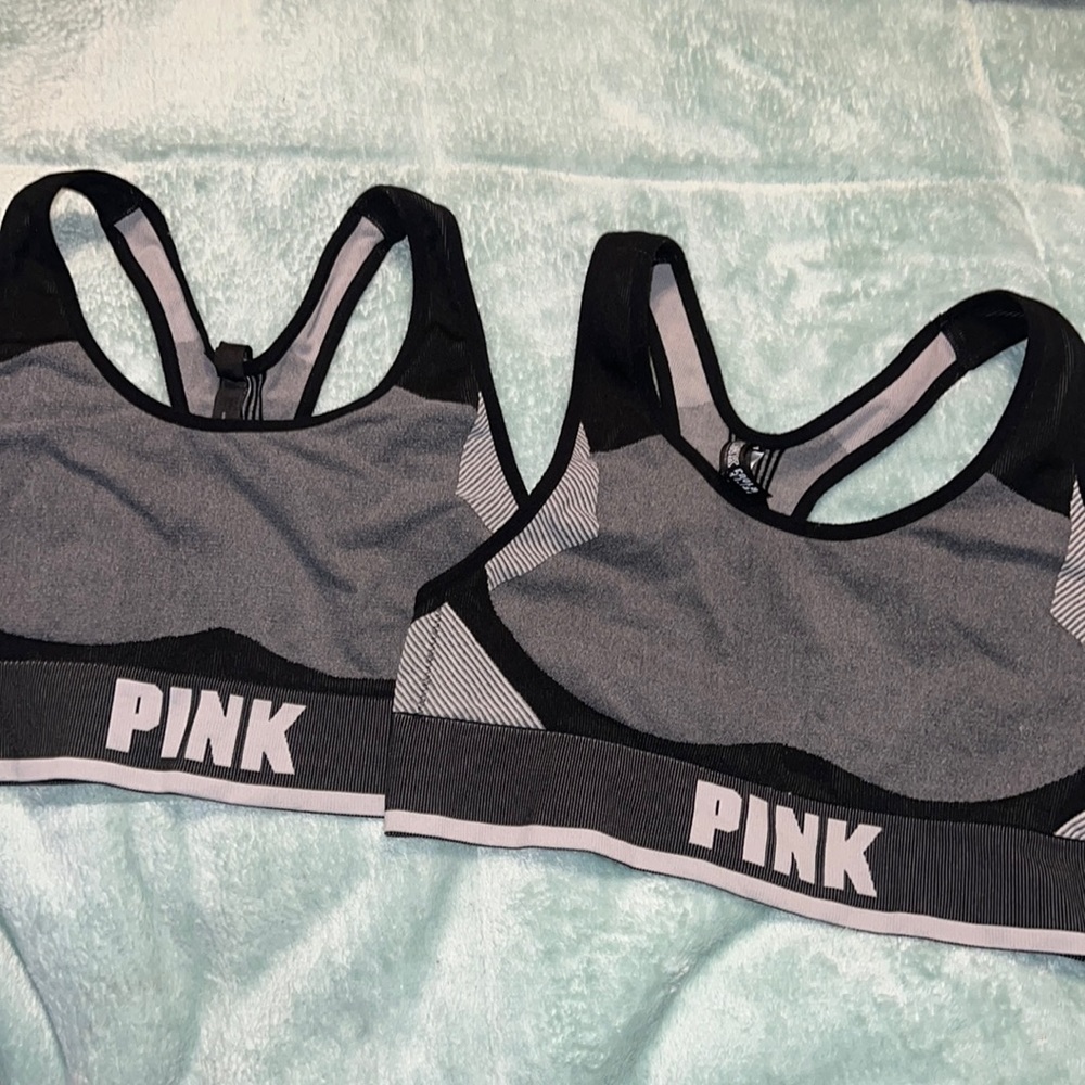VS PINK Black Seamless Sports bra Bundle M
